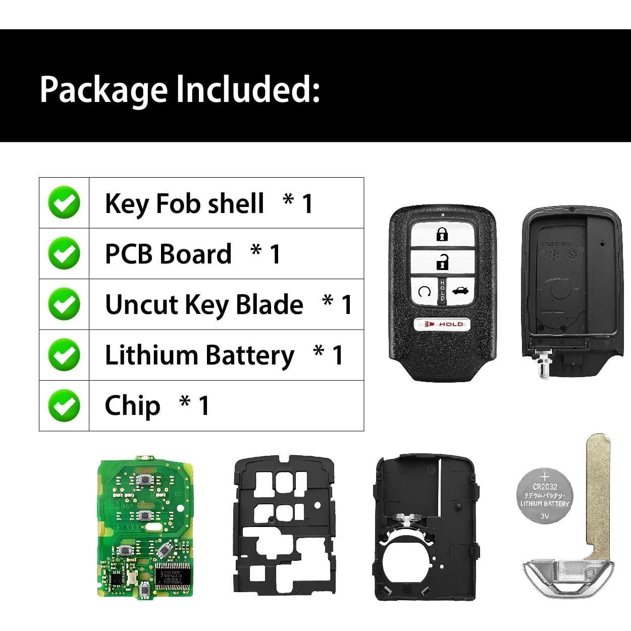Control Remoto Llave Honda Accord 2016-2017 5 Botones