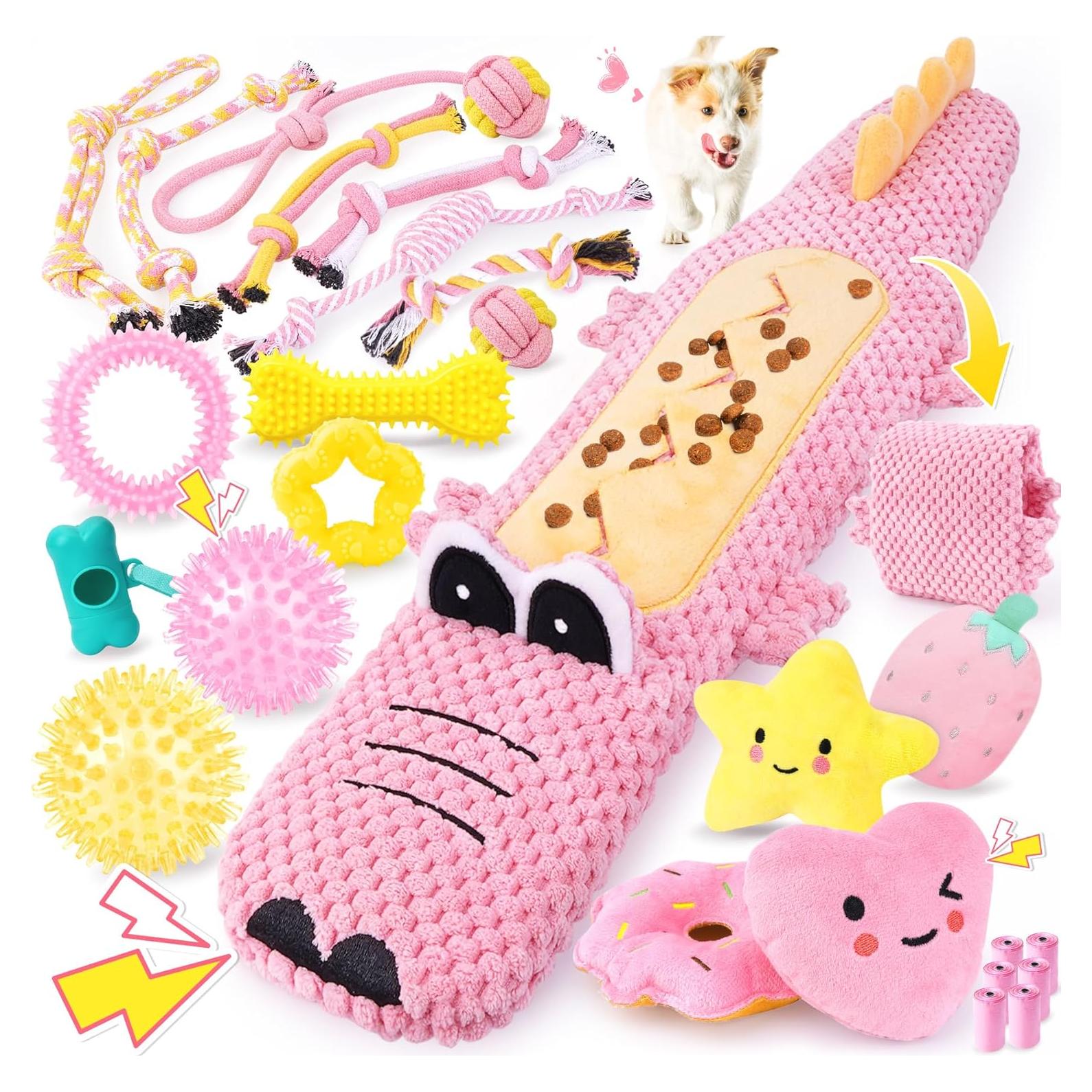 Set de Juguetes para Cachorros KIPRITII 25 Piezas Rosado