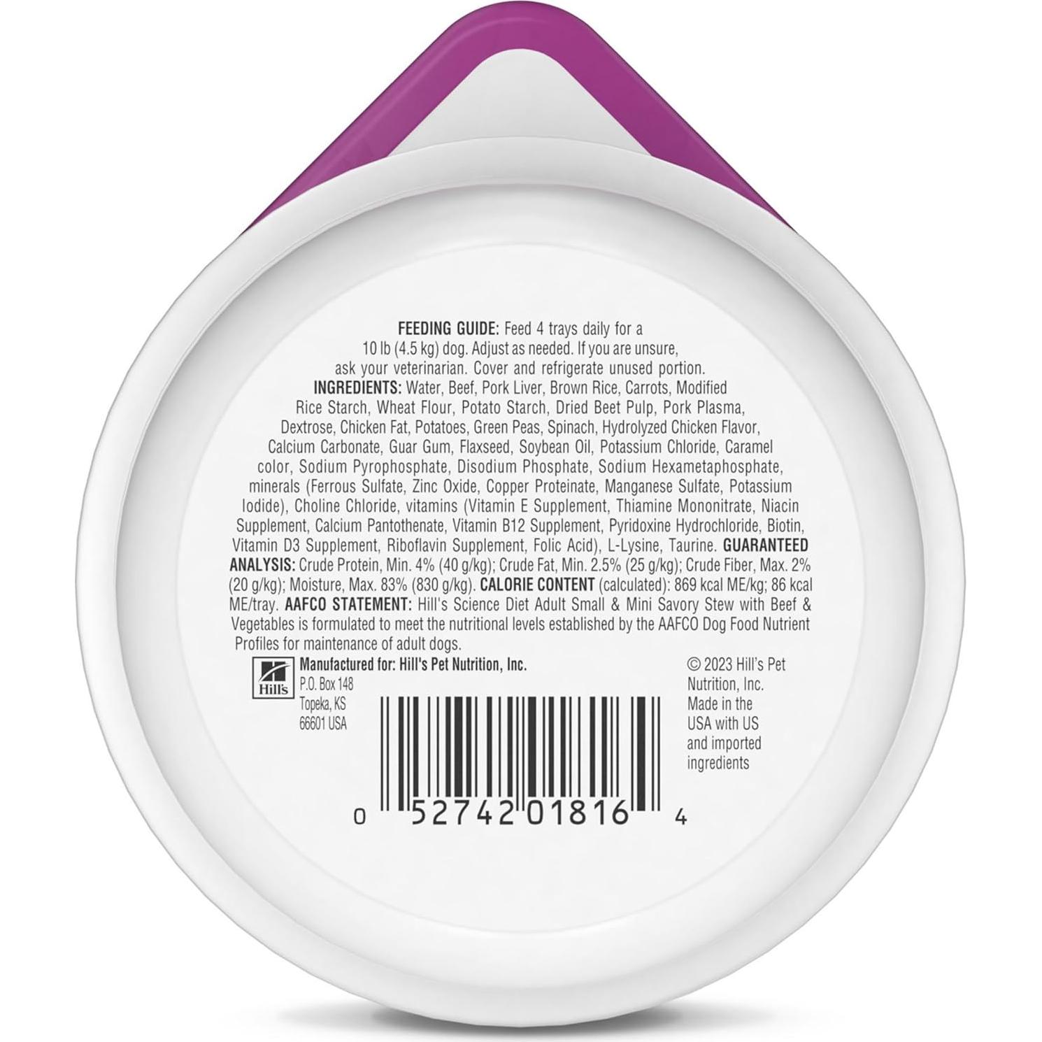 Comida Húmeda para Perros Hill's Science Diet 12x99g Estofado