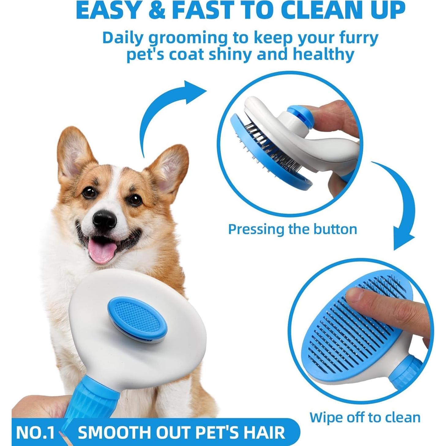 Kit de Cuidado para Mascotas KUEIOX - Cepillo, Toalla y Guantes