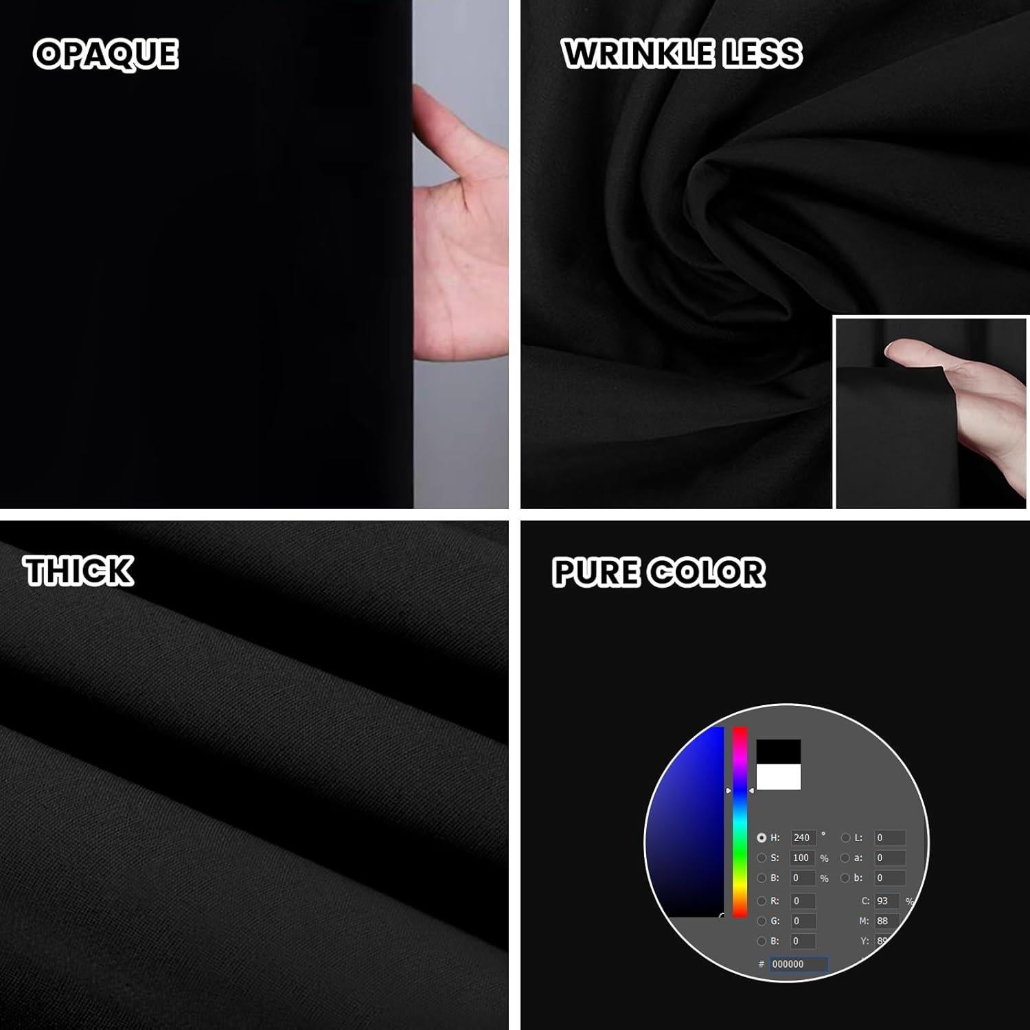 Kit de Fondo Negro BEIYANG 5x2m con Soporte Ajustable y Bolsa