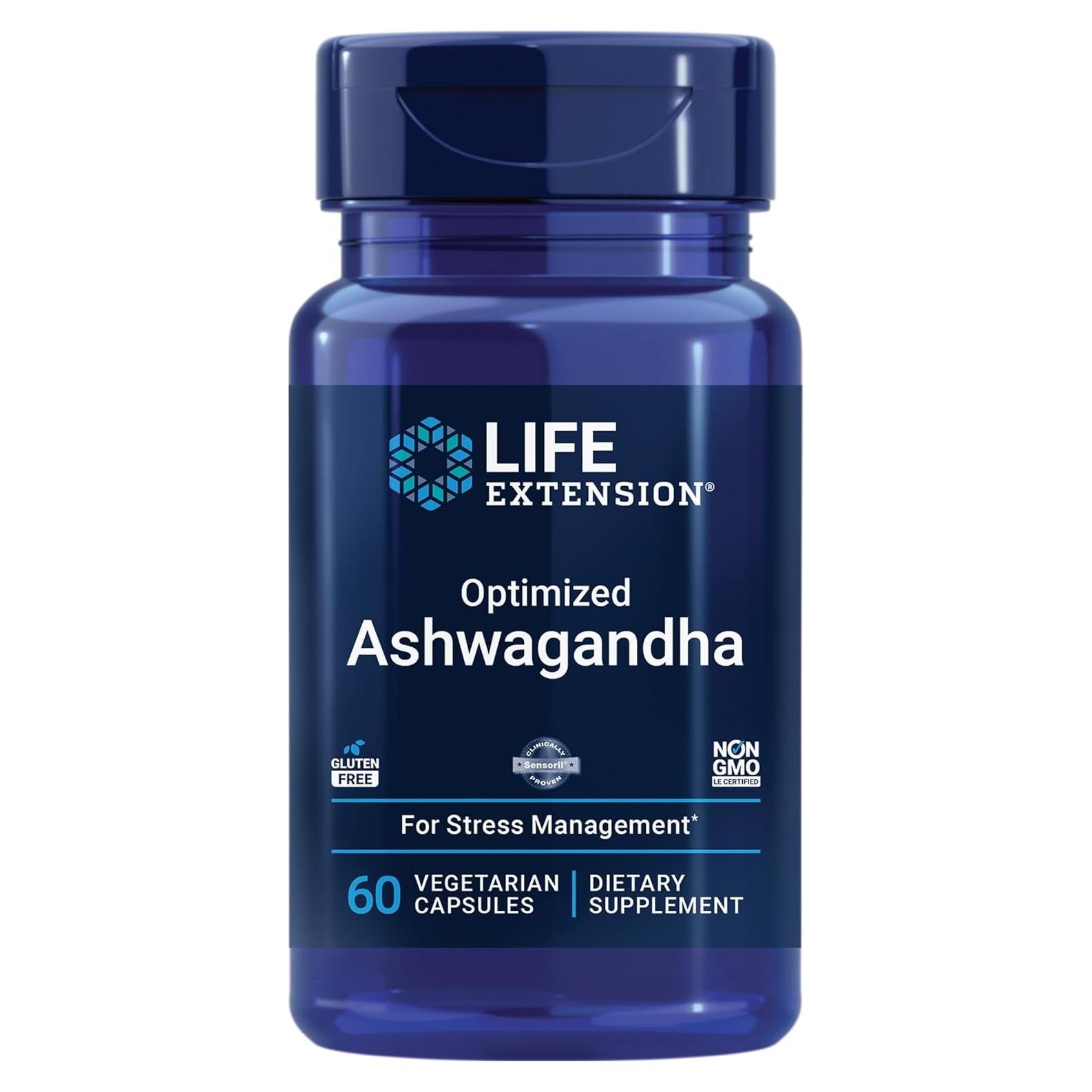 Suplemento Ashwagandha Life Extension 60 Cápsulas - Alivio Estrés