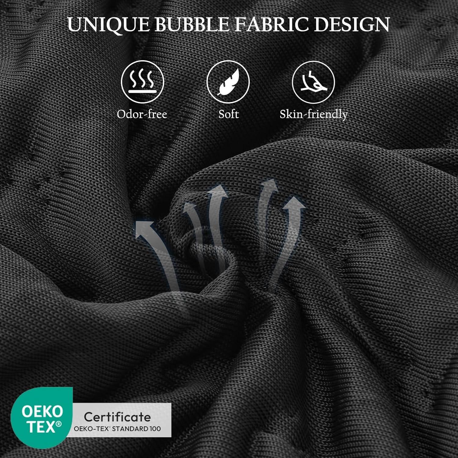 Cojín Curvado de Espuma Viscoelástica Luxe Linen Negro 45x66cm