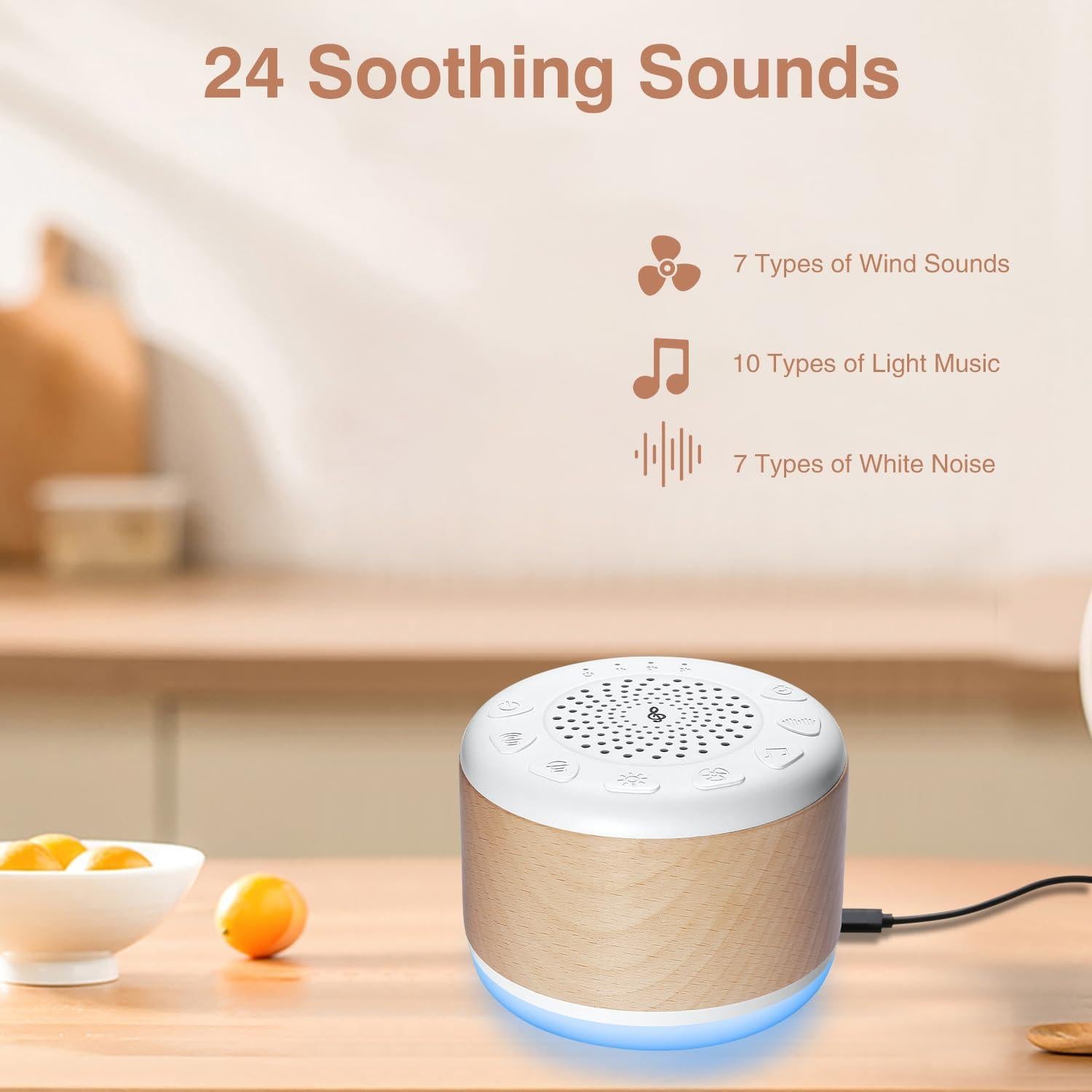 Máquina de Sonido Blanco Monerr YIK-SM con Luz Nocturna 24 Sonidos