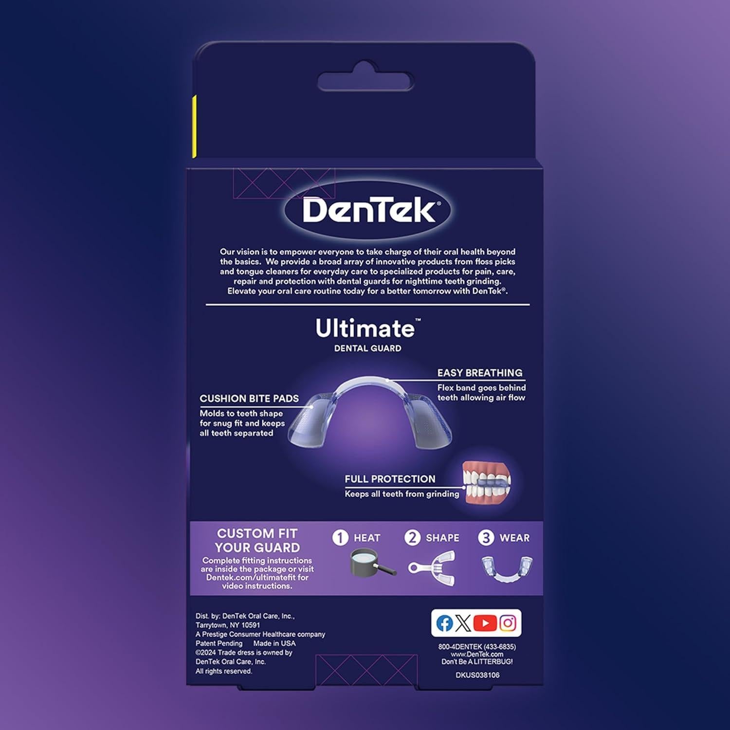 Protector Dental DenTek Ultimate Guard + Tabletas Limpiadoras 90ct