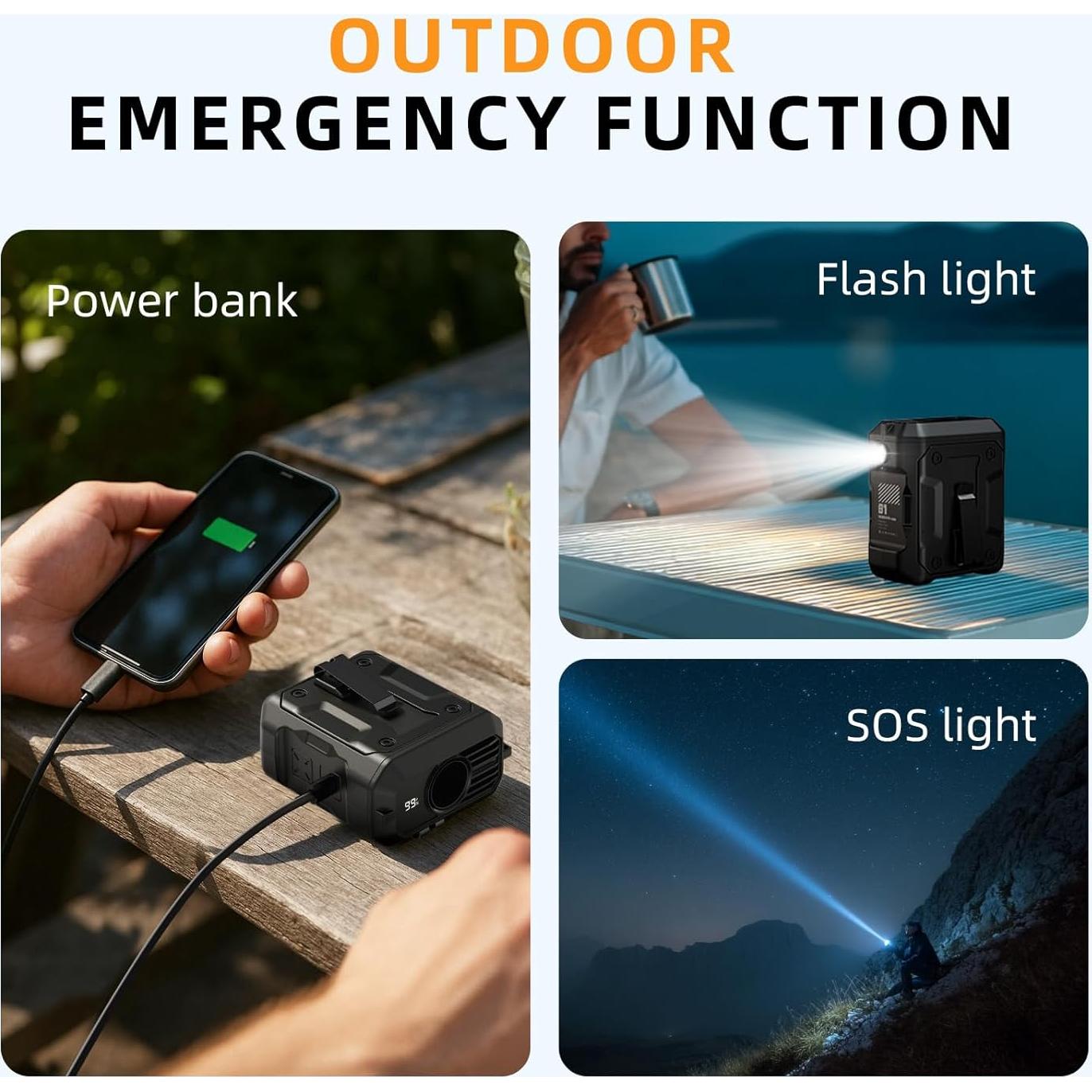 Ventilador Portátil ASNUG M39 Recargable 10000mAh 10 Velocidades