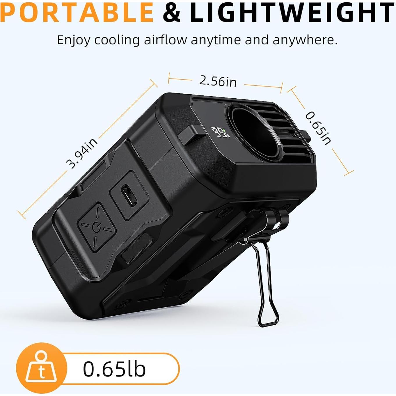 Ventilador Portátil ASNUG M39 Recargable 10000mAh 10 Velocidades