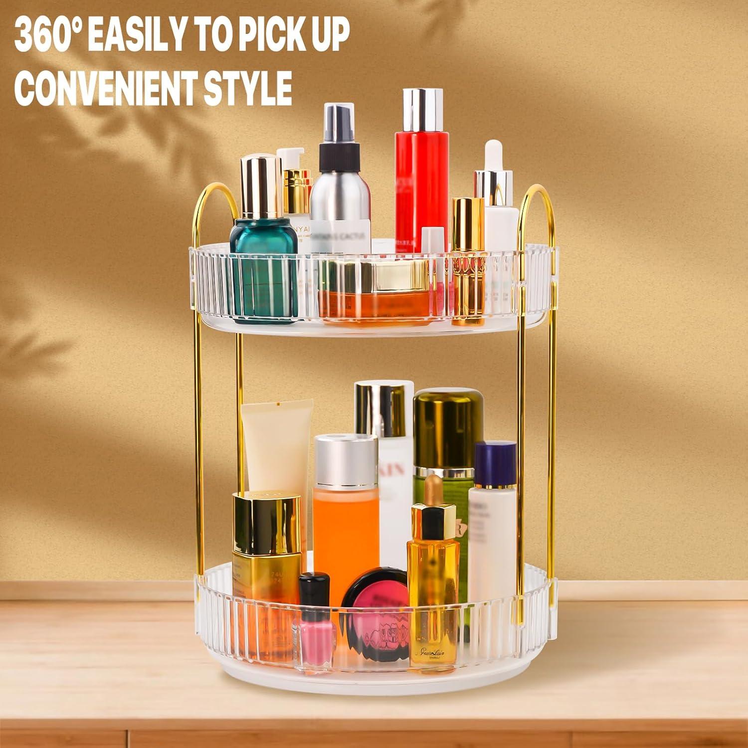 Organizador de Maquillaje Giratorio 360 LAZYBISON Transparente