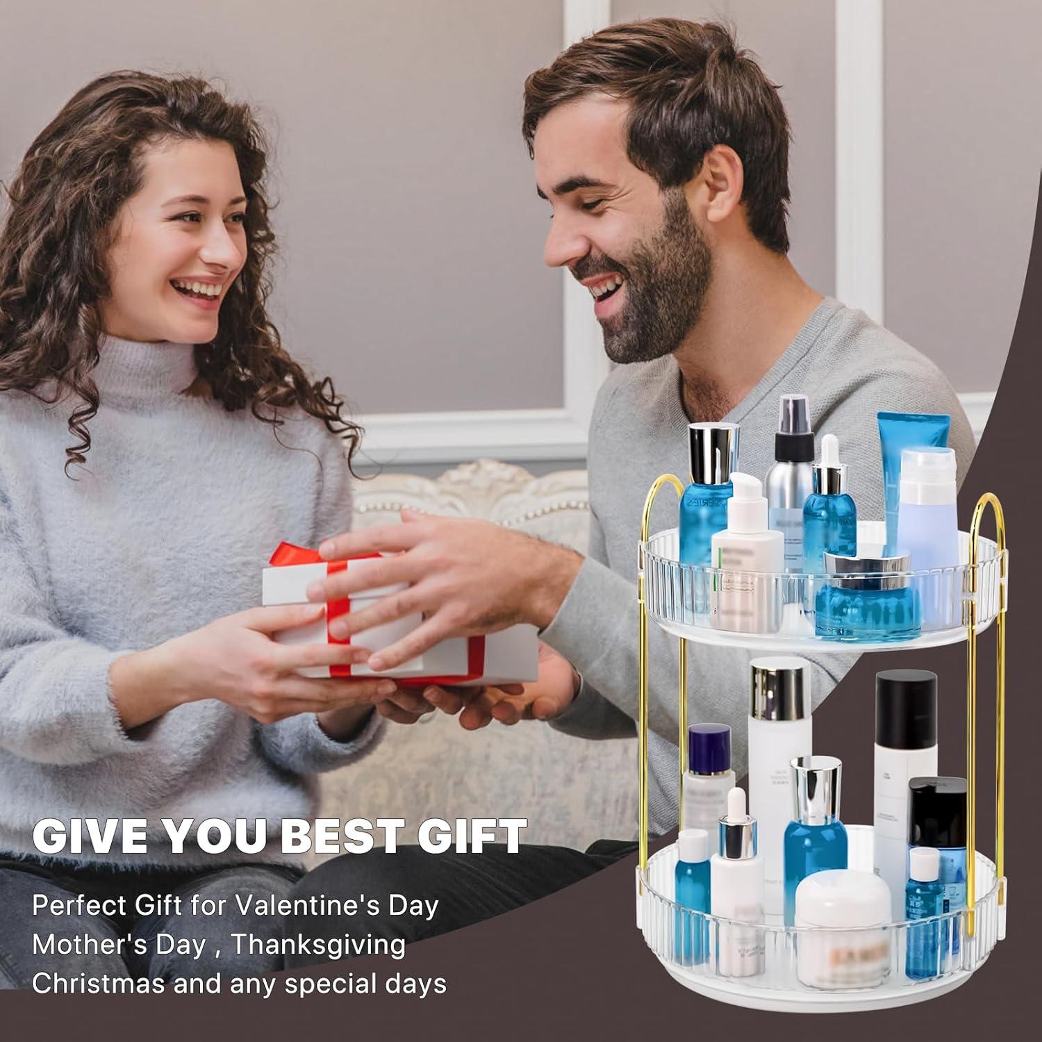 Organizador de Maquillaje Giratorio 360 LAZYBISON Transparente