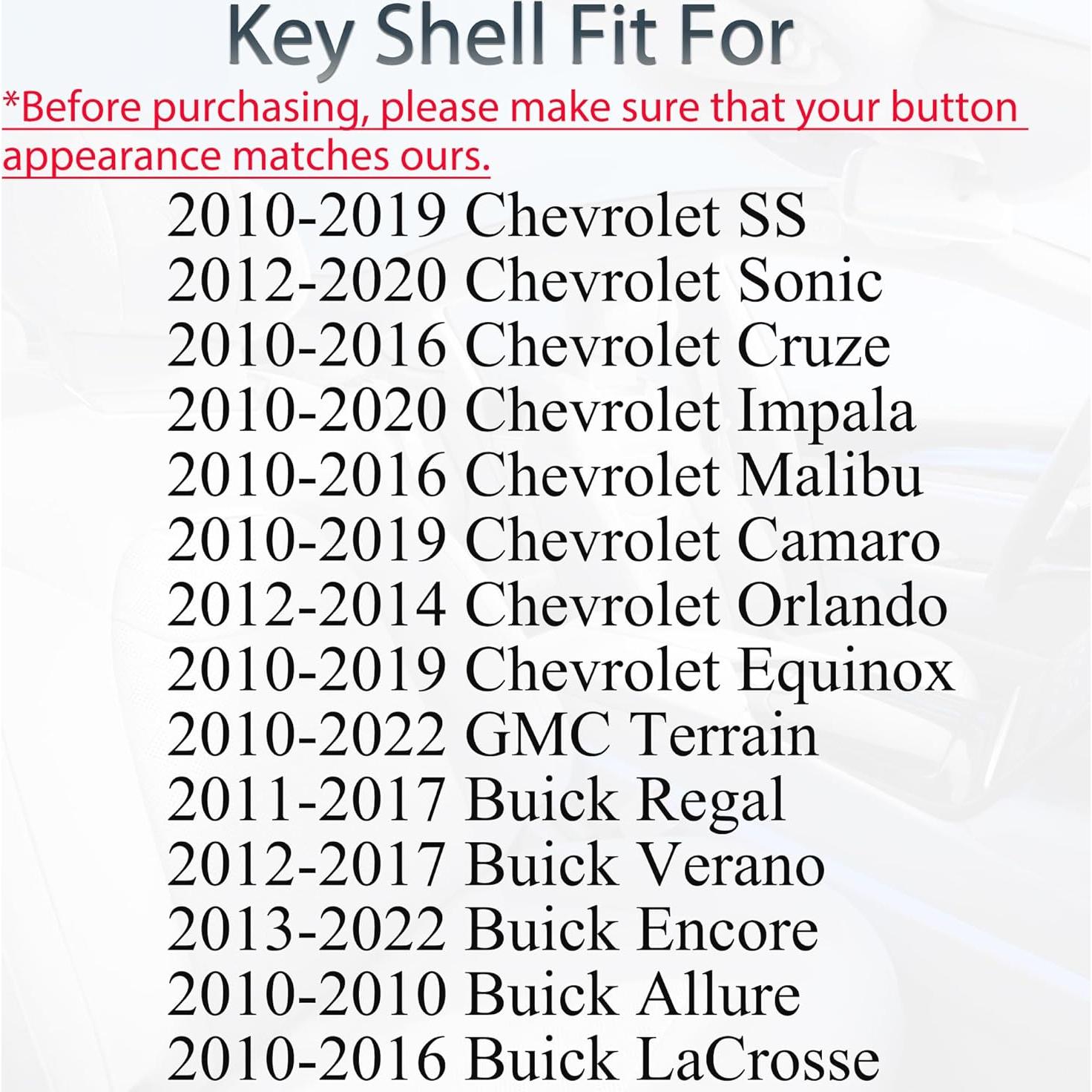 Funda de llavero SUPALAND para Chevy 2010-2019 5 botones