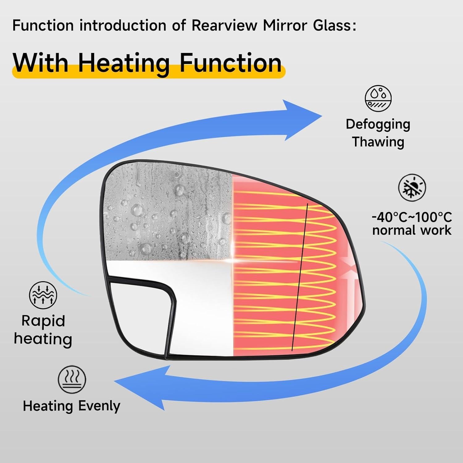 Cristal Espejo Lateral Derecho Toyota Hilux 2015-2019 - Calefacción