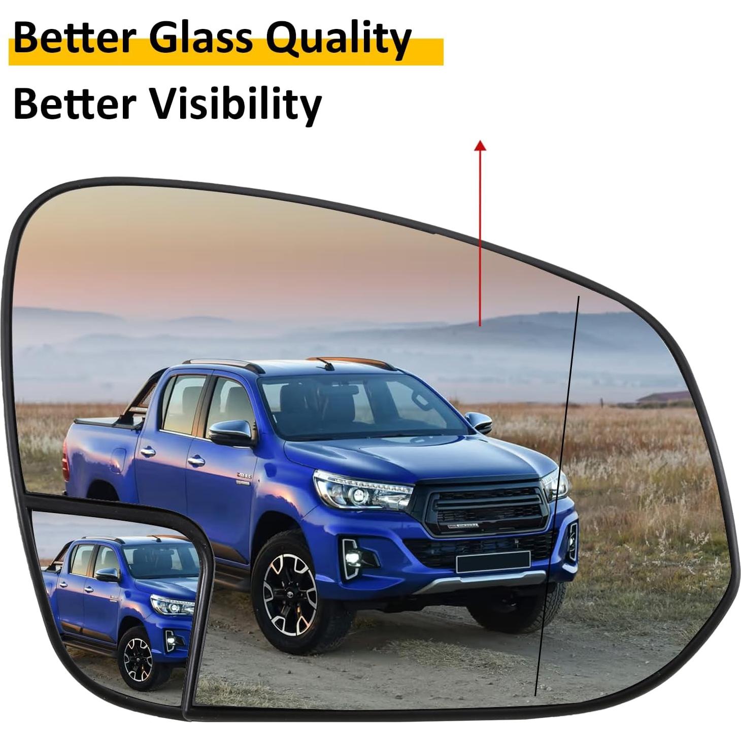 Cristal Espejo Lateral Derecho Toyota Hilux 2015-2019 - Calefacción