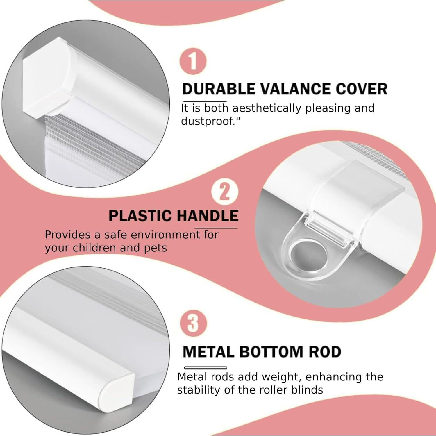 SHADESU Zebra Blinds for Windows Cordless Indoor, Light Filtering Shades, Sliding Door Use, Persianas Modernas, Easy Install (White Color) (Height from 20 Inch to 72 Inch) (20 Inch Width)