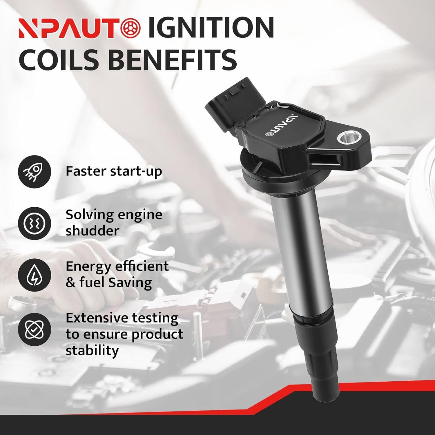 Juego de 4 Bobinas de Encendido NPAUTO UF596 para Toyota 1.8L