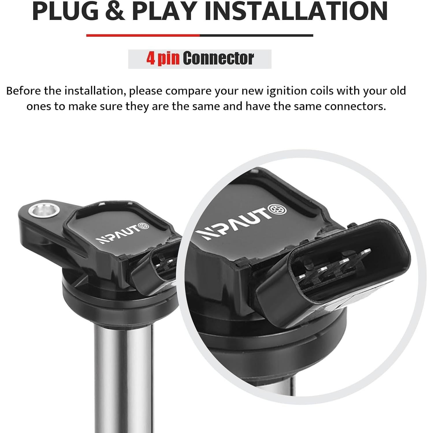 Juego de 4 Bobinas de Encendido NPAUTO UF596 para Toyota 1.8L
