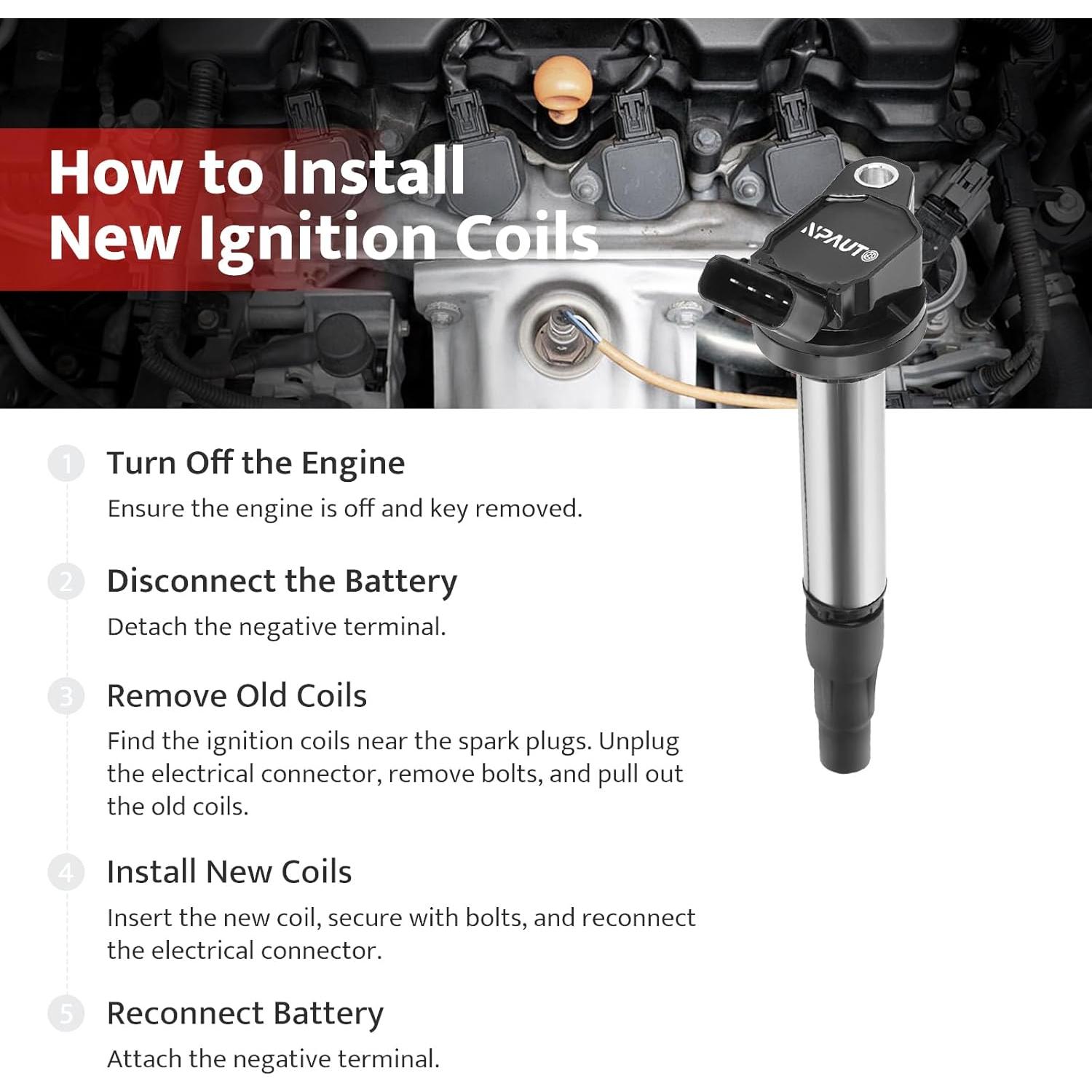 Juego de 4 Bobinas de Encendido NPAUTO UF596 para Toyota 1.8L