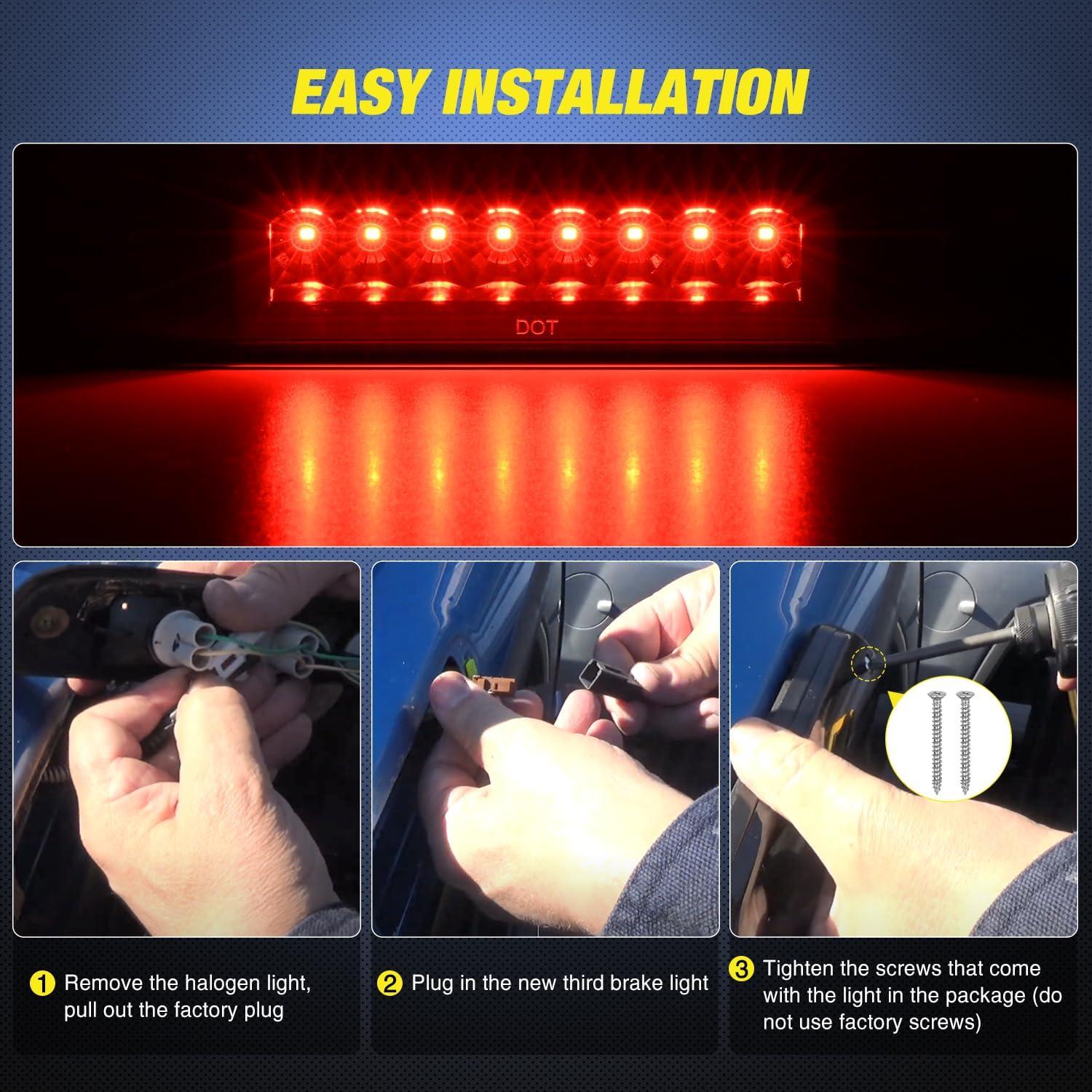 Luz de Tercera Luz de Freno LED Nilight Toyota Tacoma 1995-2016