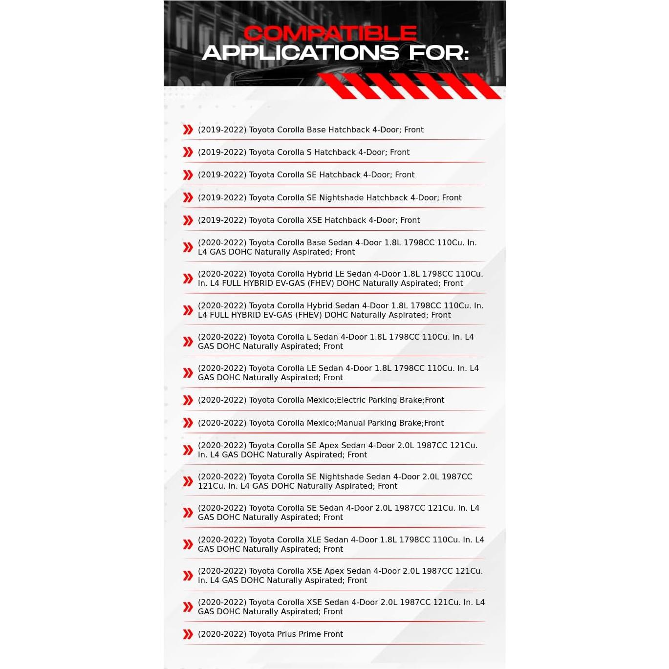 Kit de Freno R1 Concepts Delantero para Toyota Corolla 2019-2024