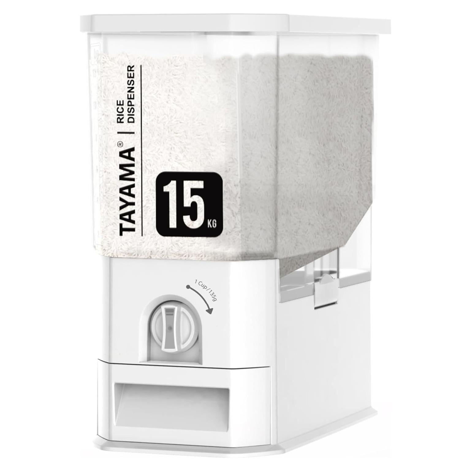 Dispensador de Arroz Tayama 15 kg Blanco - Contenedor Moderno