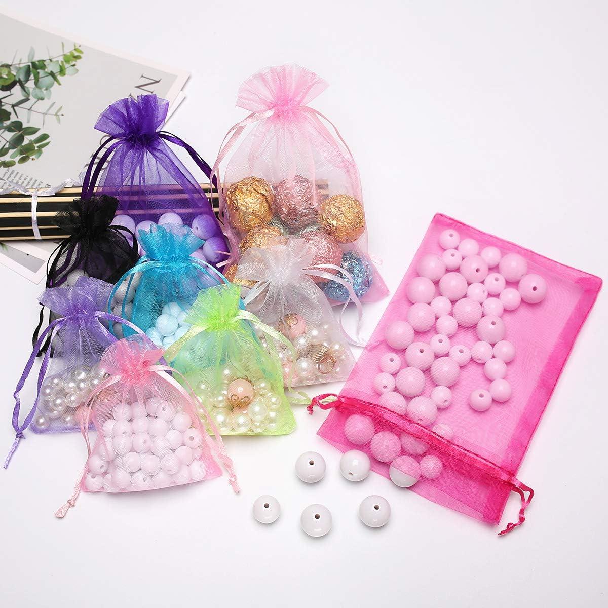 50 Bolsas de Organza Transparente AKStore 8x10cm Azul Claro