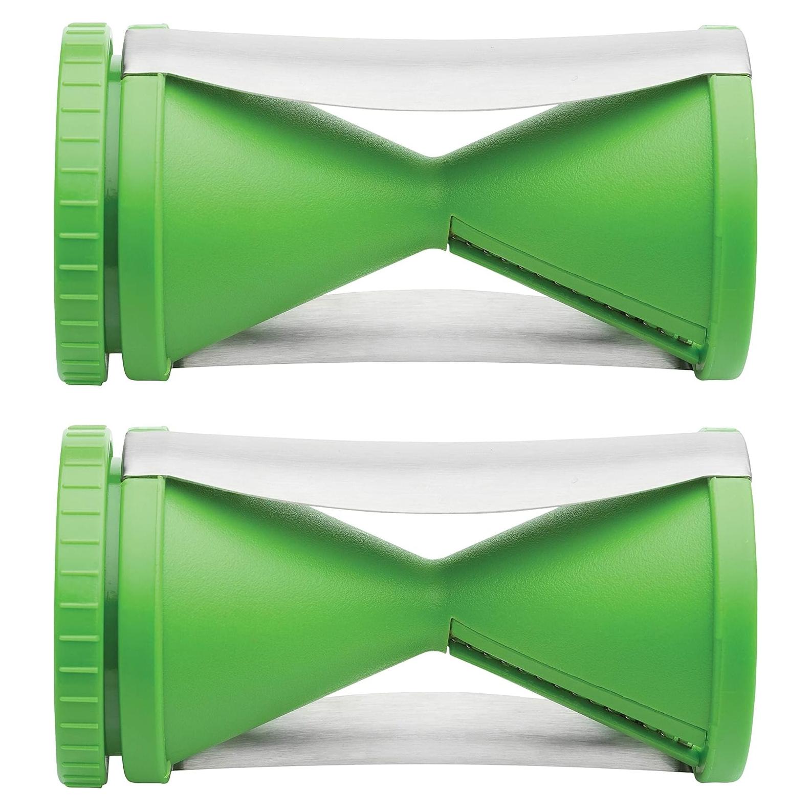 HIC Kitchen Spiral Vegetable Slicer, 18/8 Stainless Steel Blades, Set of 2