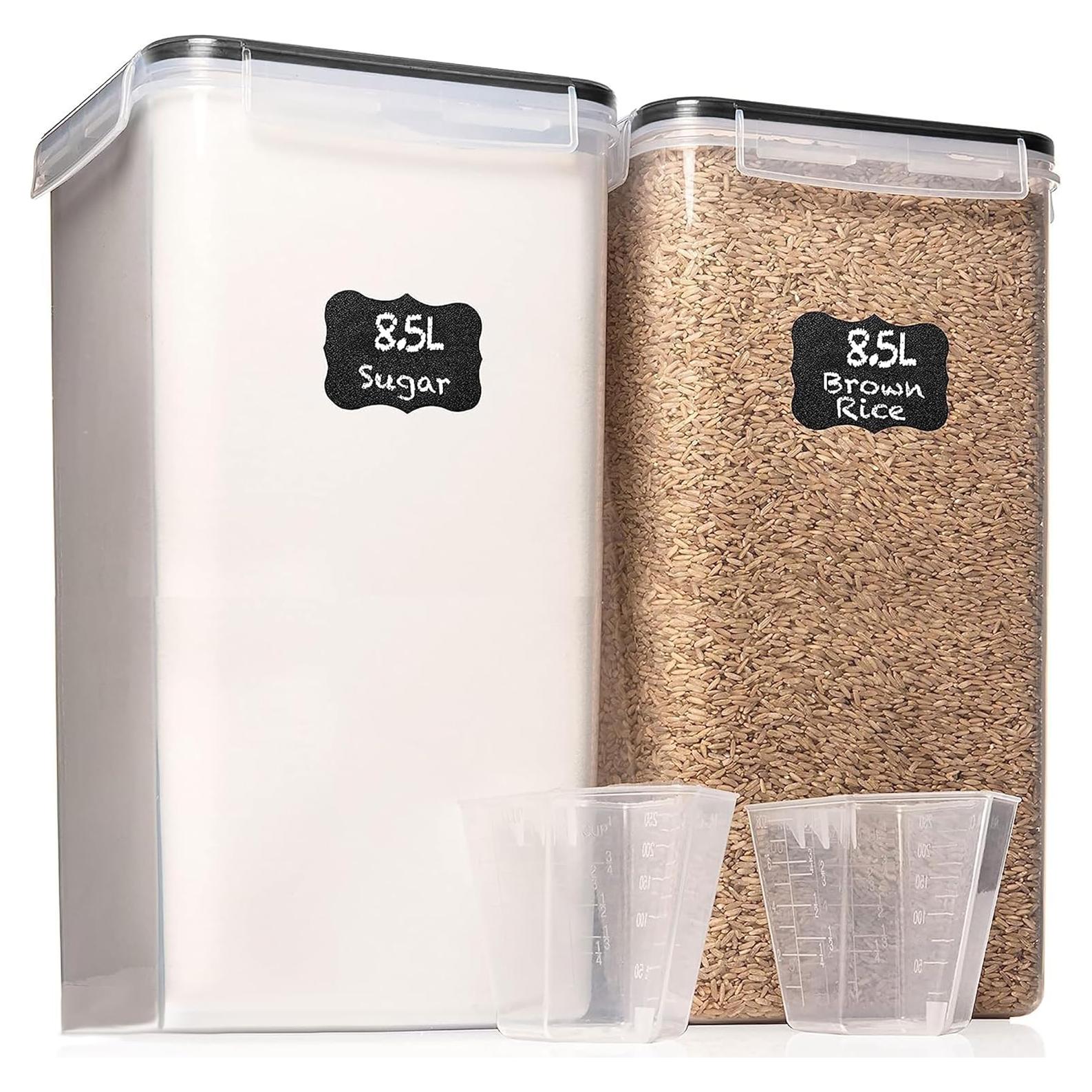 Contenedores de Almacenamiento Herméticos 8.5L 2PC Pluma Blanca