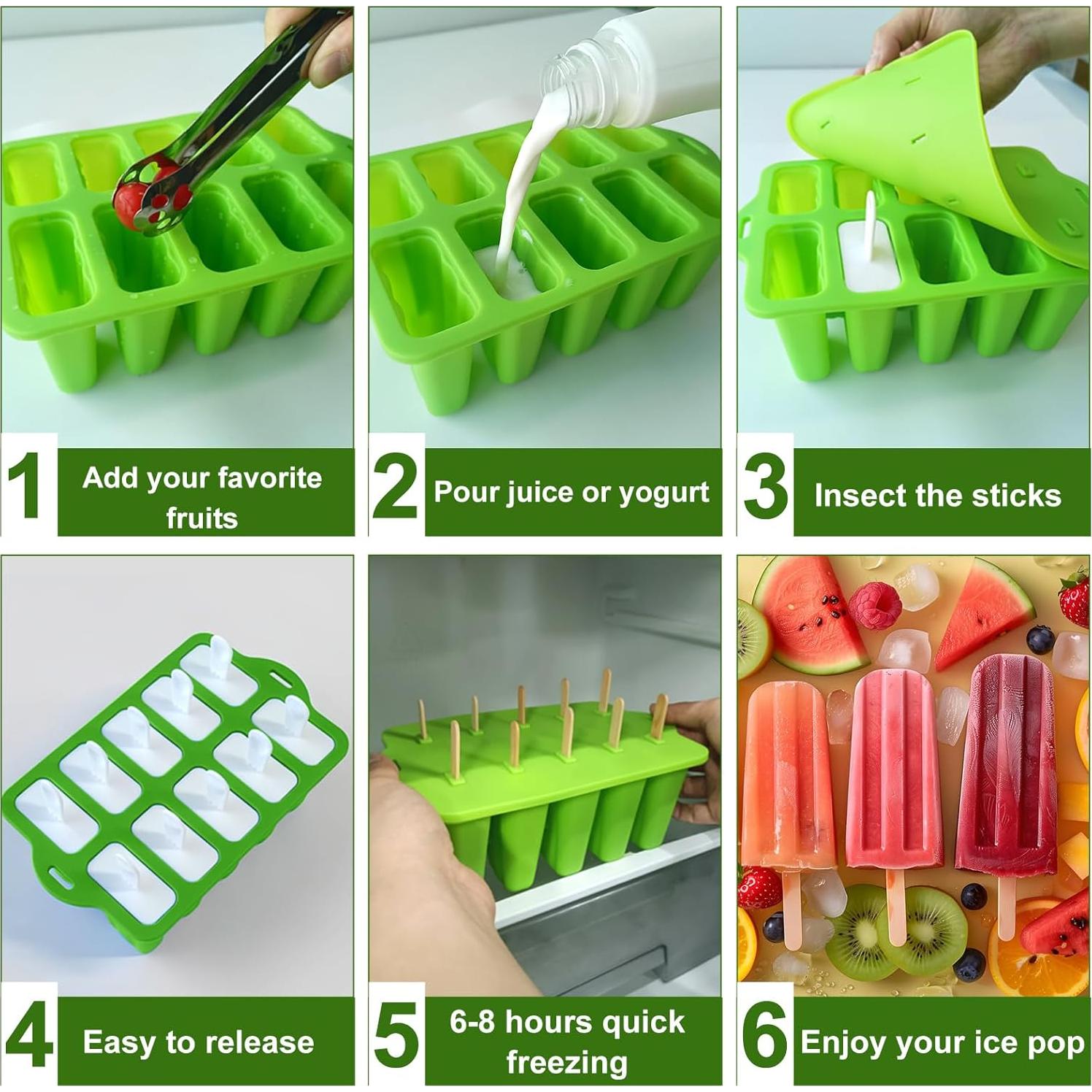 Molde de Paletas de Silicona JDH 10 Cavidades Libre de BPA