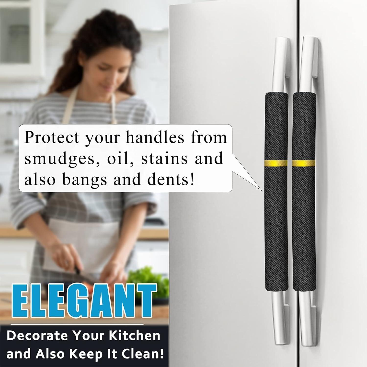 Cubiertas para Manijas de Refrigerador ELCOOR 5PCS Negro/Dorado