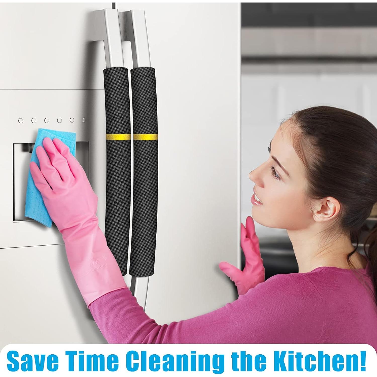 Cubiertas para Manijas de Refrigerador ELCOOR 5PCS Negro/Dorado