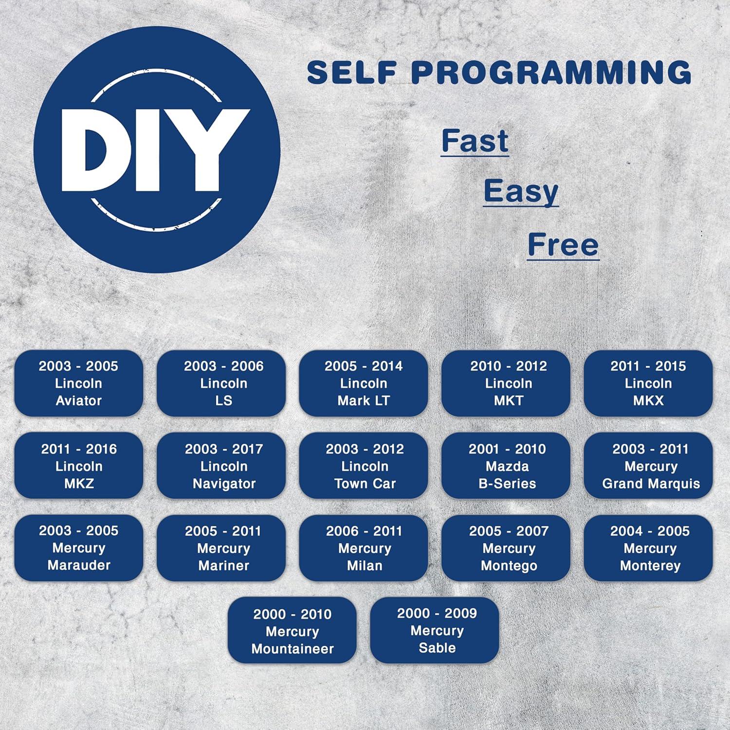 Llave Transpondedor KeylessOption para Ford 2000-2017 - 2 Pzas