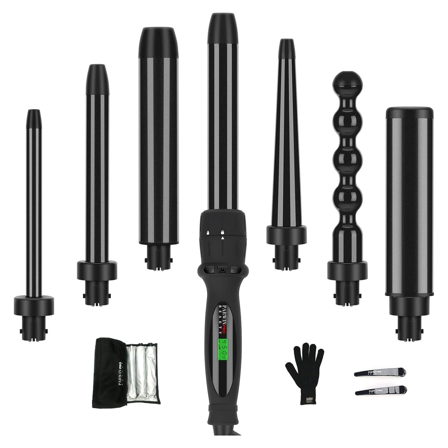 Set de Peinado 7 en 1 Parwin Pro Beauty con Barriles Intercambiables
