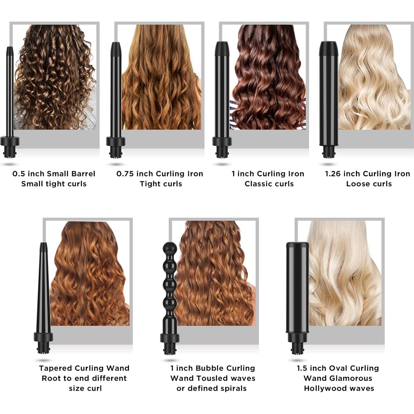 Set de Peinado 7 en 1 Parwin Pro Beauty con Barriles Intercambiables