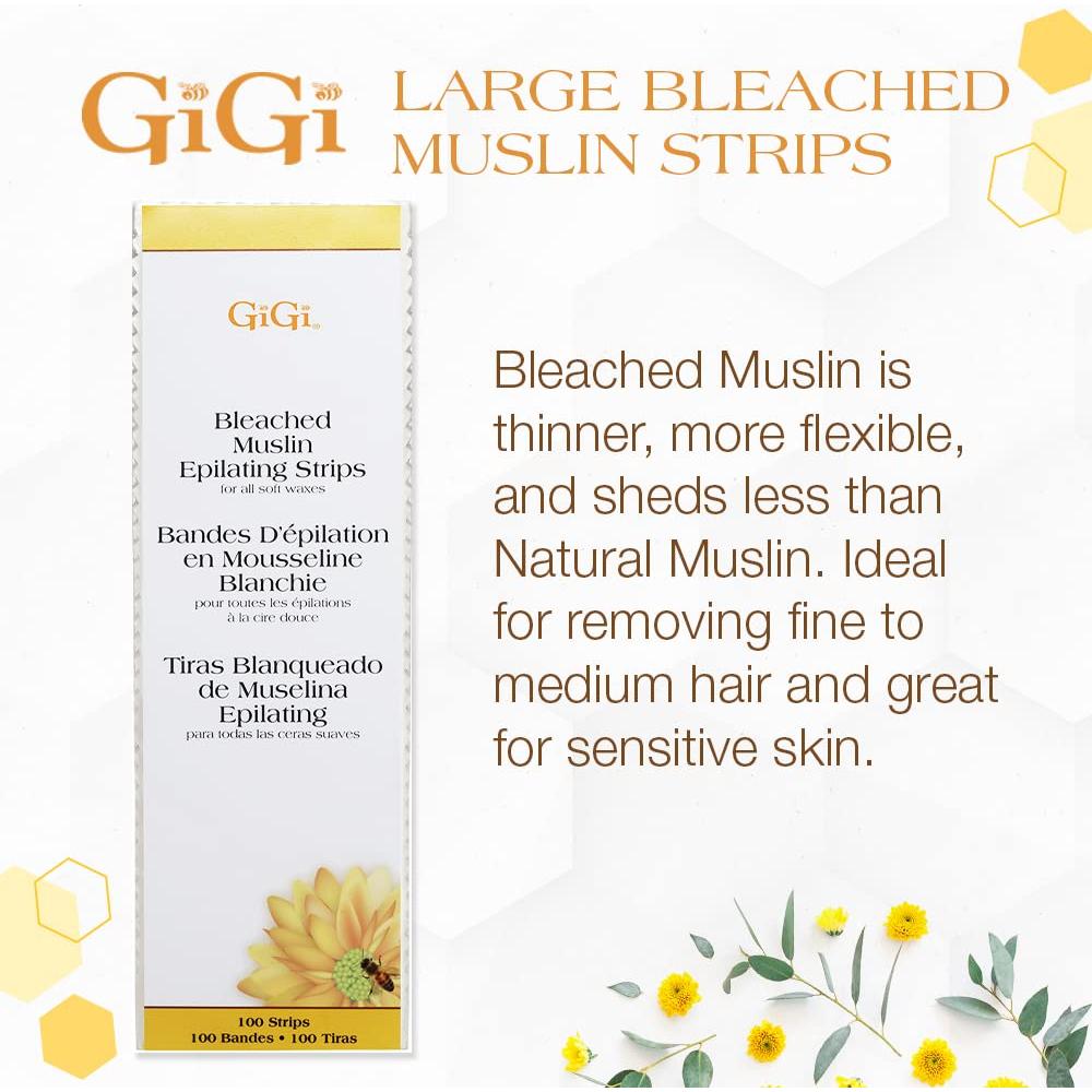 Tiras de Muselina Blanqueadas GiGi 100 Piezas 7.62x22.86cm