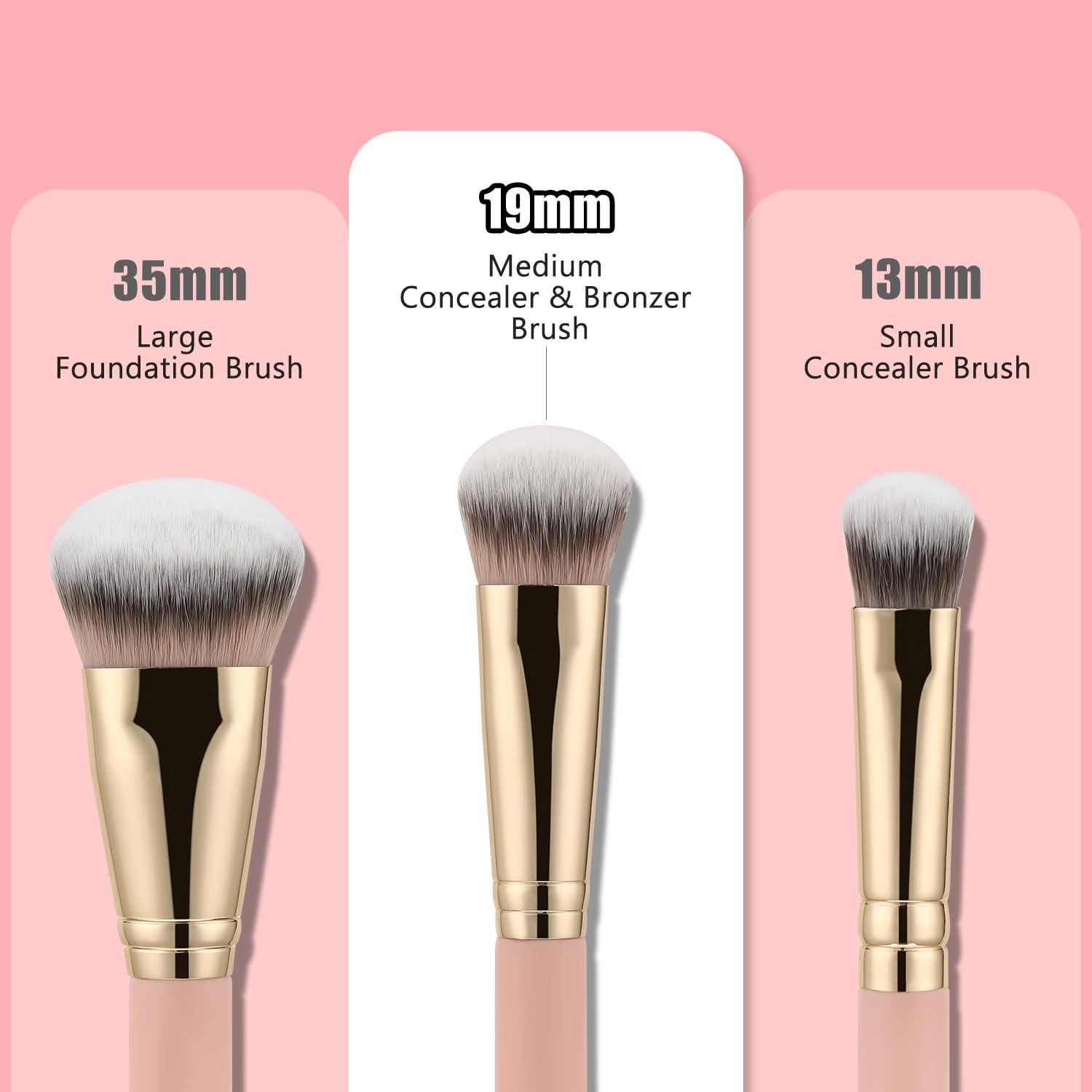 Brocha Angulada Plana TEOYALL para Corrector y Bronceador - Cerdas Sintéticas