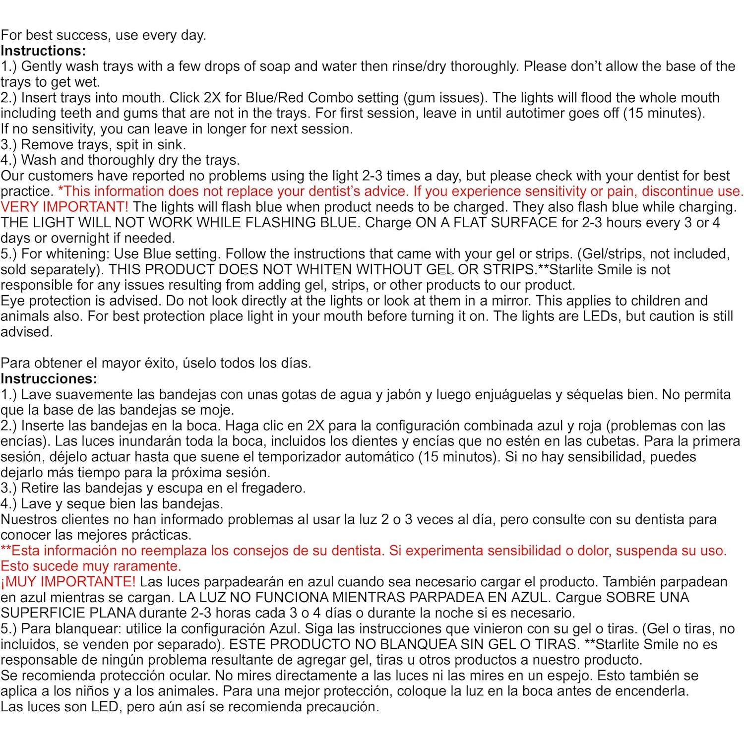 Luz LED Dental Starlite Smile 32 LEDs Rojo y Azul