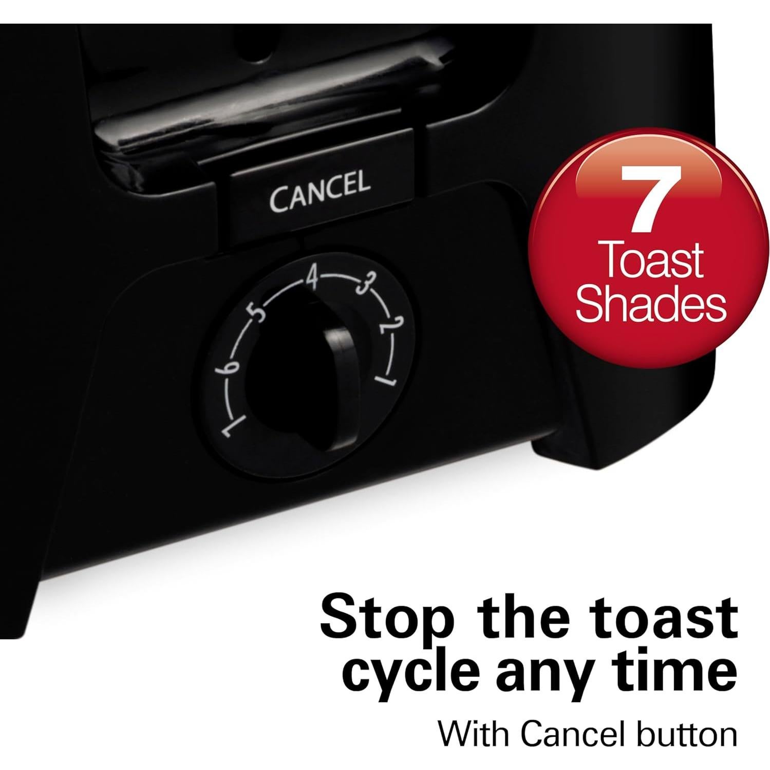 Tostadora Hamilton Beach 2 Rebanadas Negra con Ranuras Anchas