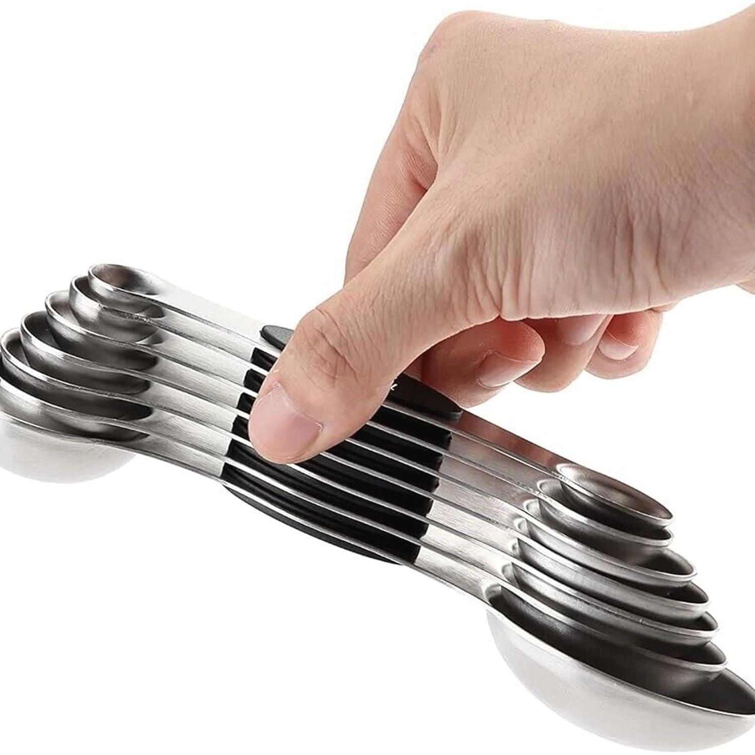 Juego de 8 Cucharas Medidoras Magnéticas Ununpentium Acero Inoxidable