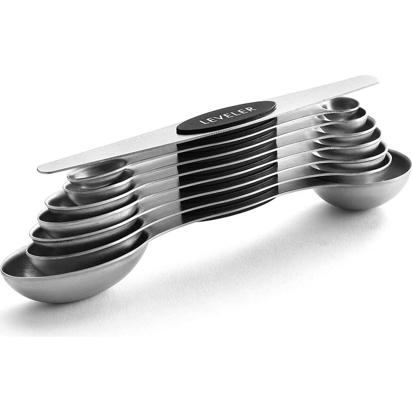 Juego de 8 Cucharas Medidoras Magnéticas Ununpentium Acero Inoxidable