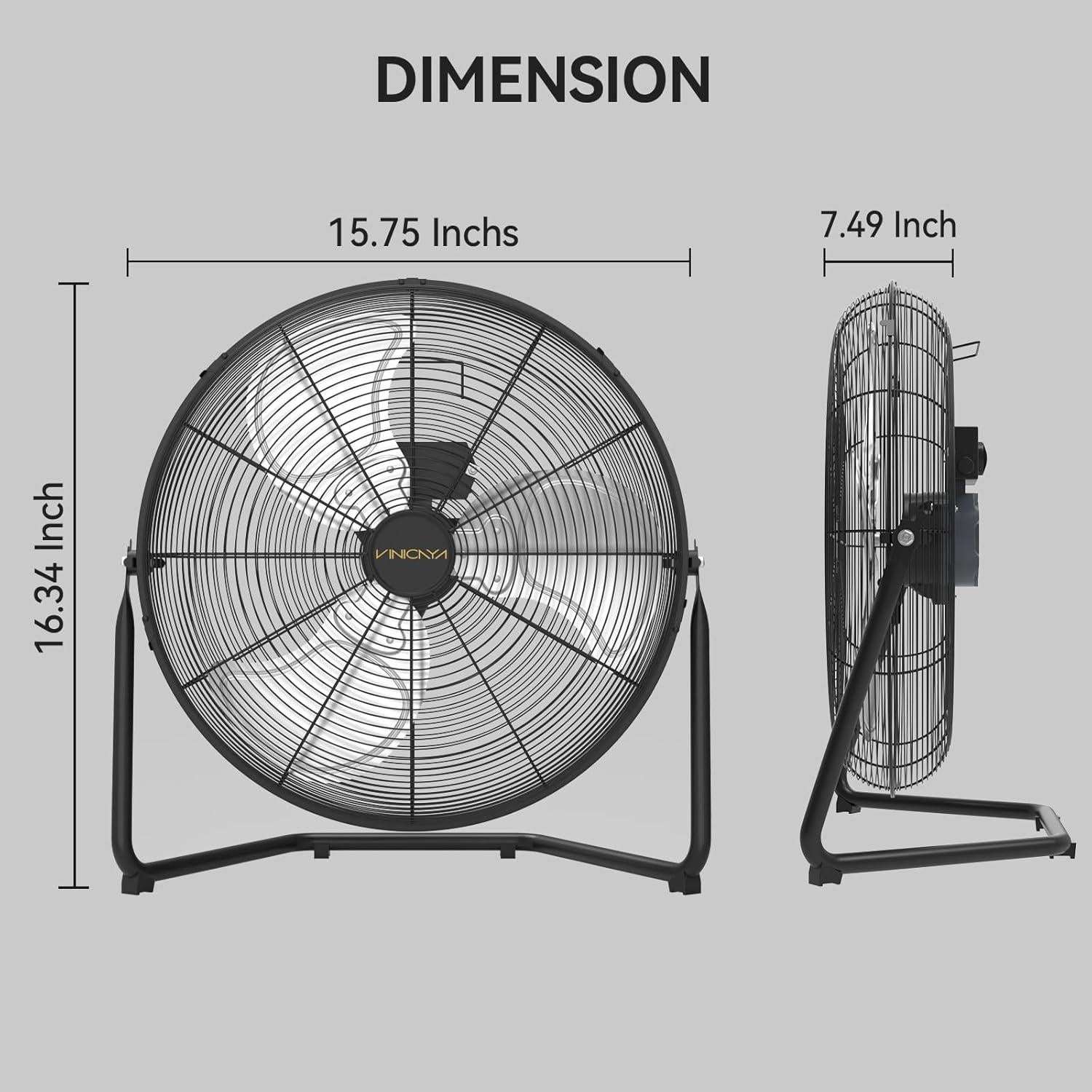 Ventilador de Piso VINICAYA FE-30AdO(78)-C 30 cm 1800 CFM 3 Velocidades