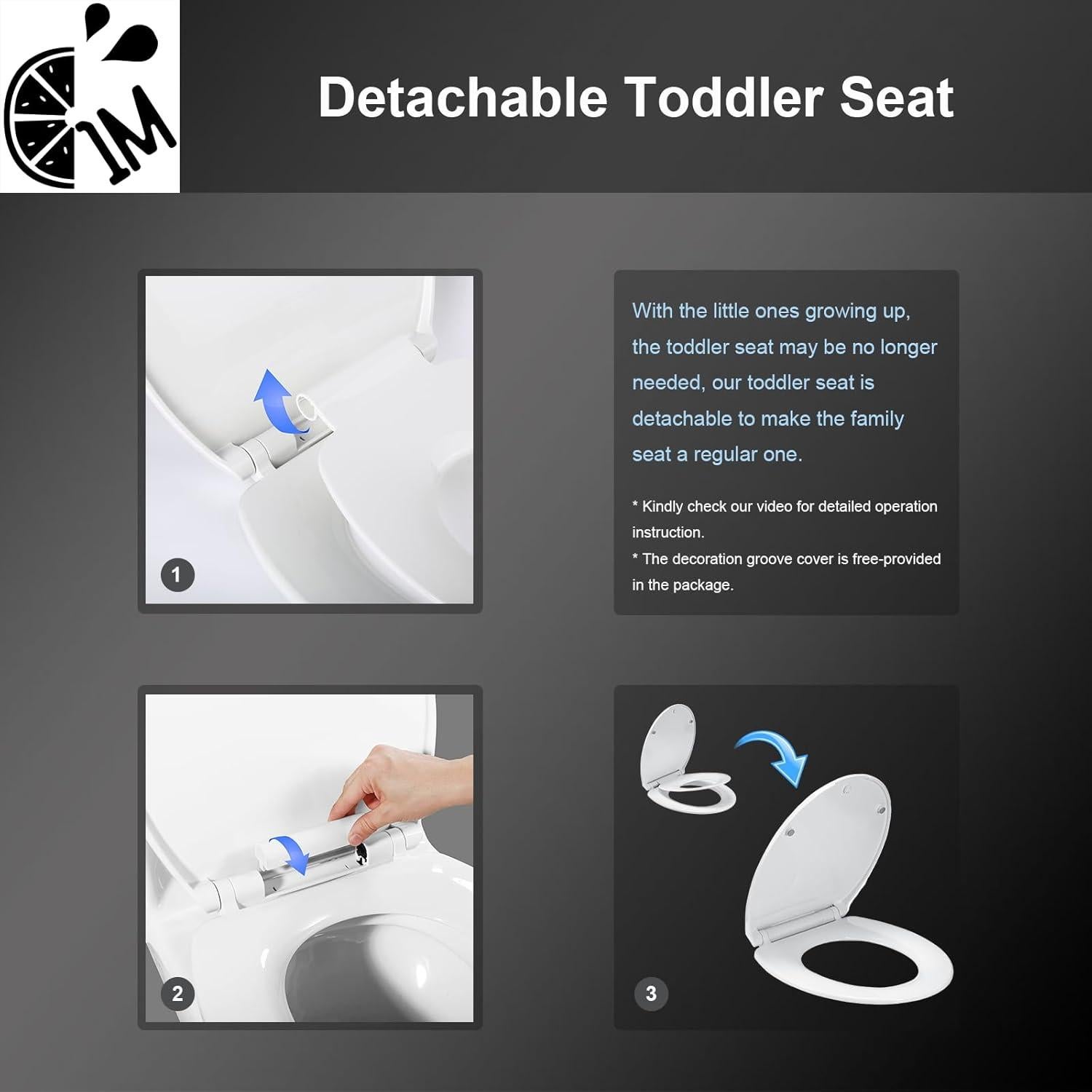 Asiento de Inodoro Familiar 1M con Asiento para Niños Integrado