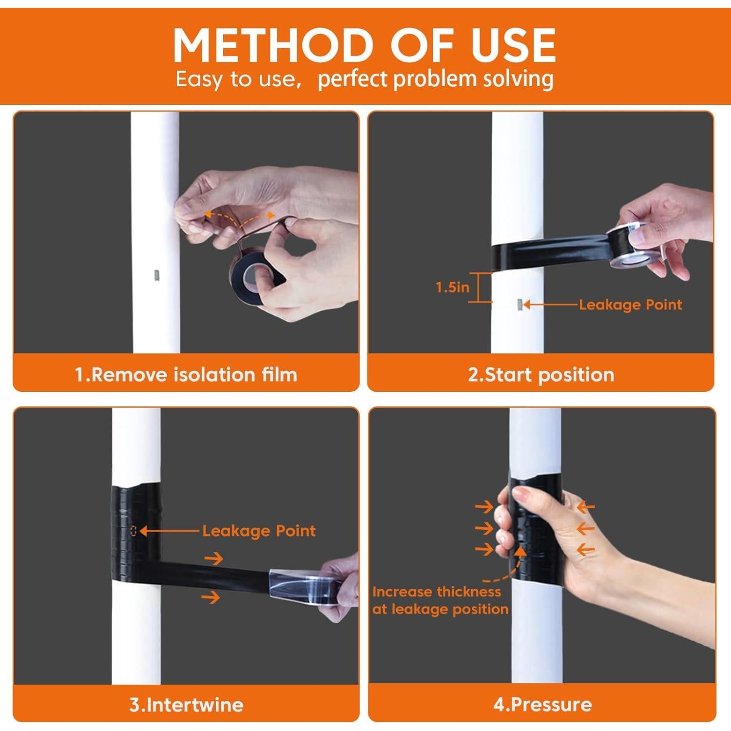 Cinta de Silicona Autoadhesiva Golesh 2.54cm x 3.05m Negra