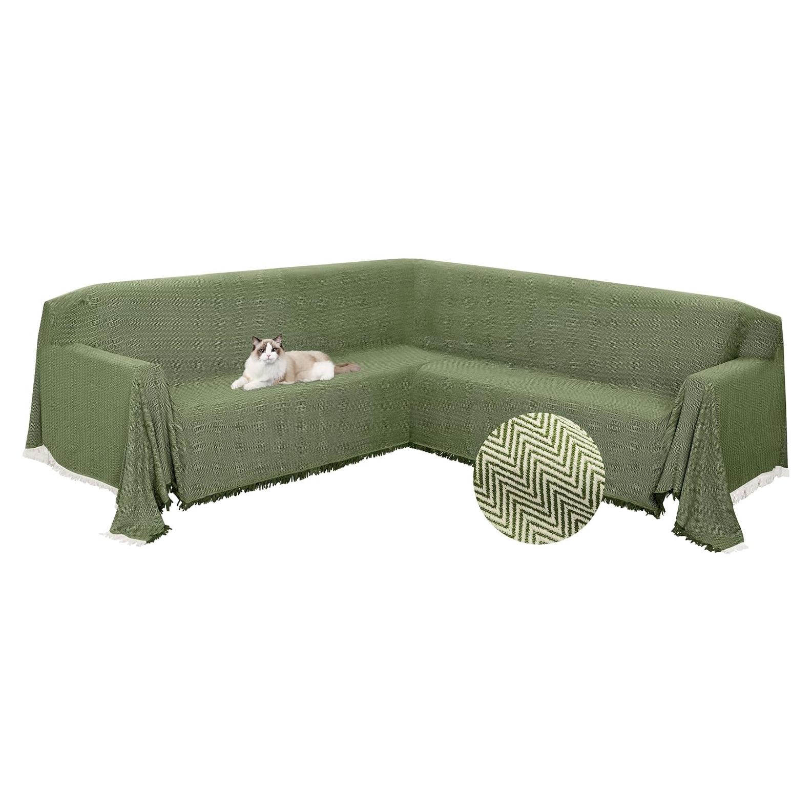 Cubierta de Sofá Seccional HDCAXKJ Verde Aguacate 91x252 cm