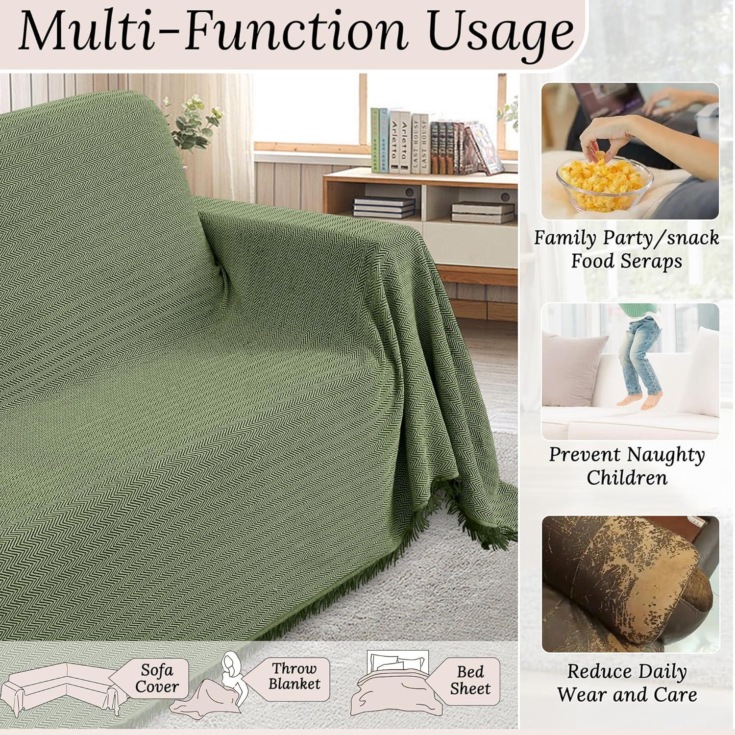 Cubierta de Sofá Seccional HDCAXKJ Verde Aguacate 91x252 cm