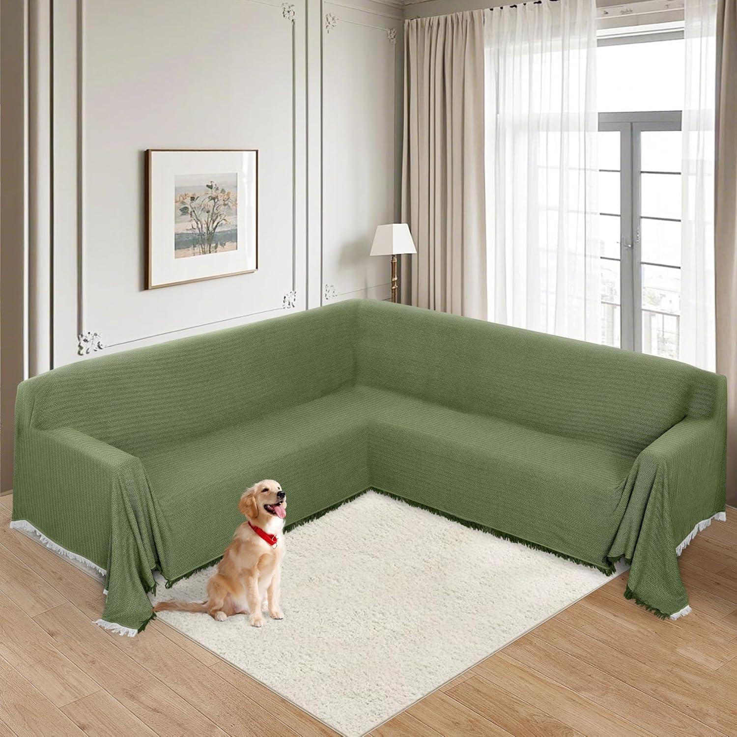 Cubierta de Sofá Seccional HDCAXKJ Verde Aguacate 91x252 cm