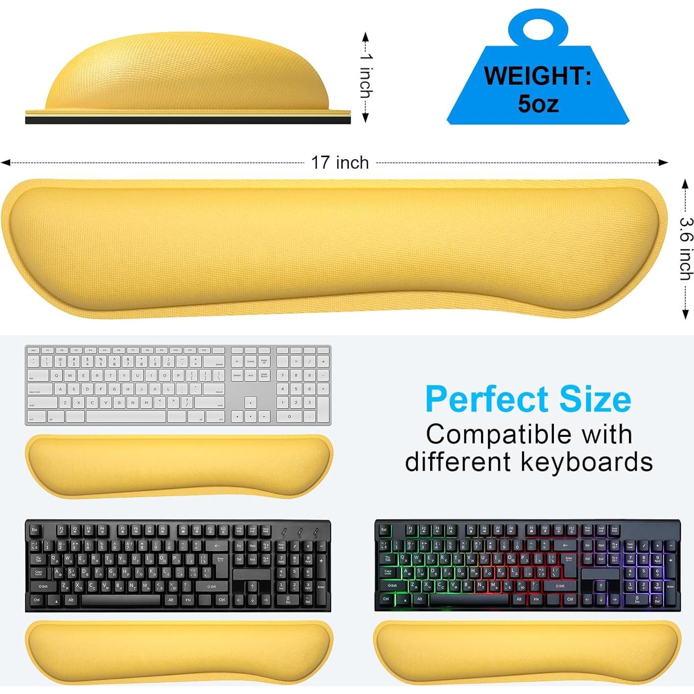 Reposamuñecas Ergonómico Dapesuom Amarillo Albaricoque 43x9cm