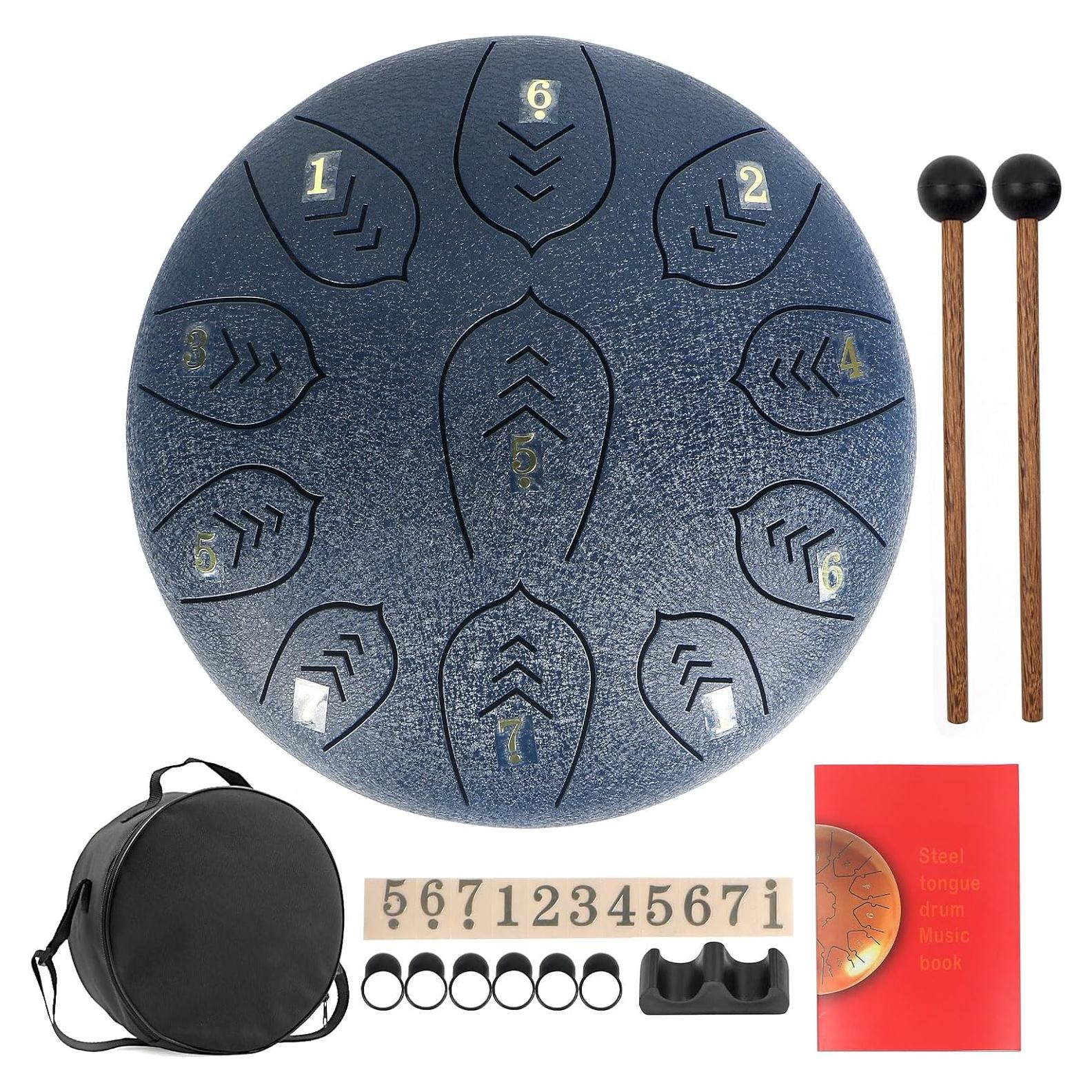 Tambor de Lengua de Acero Caballo 25.4 cm 11 Tonos Azul Oscuro