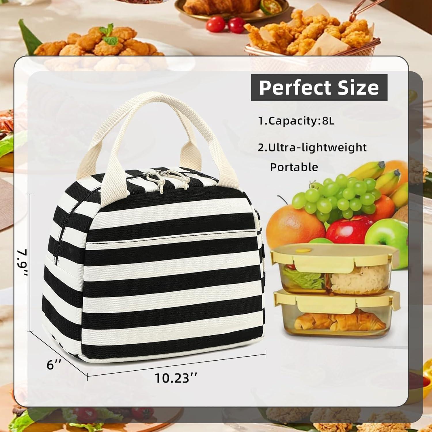 Bolsa de Almuerzo Aislada LEDAOU para Mujeres 10L Rayas