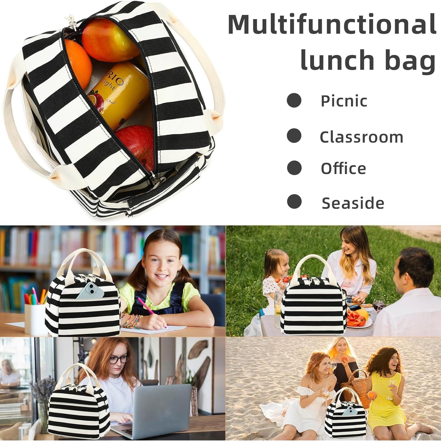 Bolsa de Almuerzo Aislada LEDAOU para Mujeres 10L Rayas