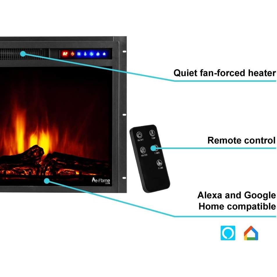 Estufa de Chimenea Eléctrica e-Flame USA Montana 1500W LED