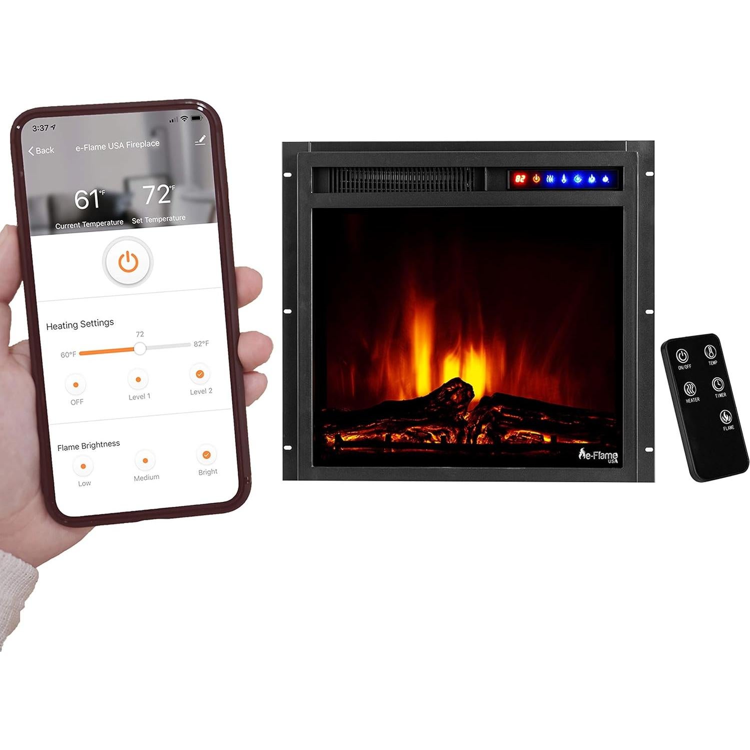 Estufa de Chimenea Eléctrica e-Flame USA Montana 1500W LED